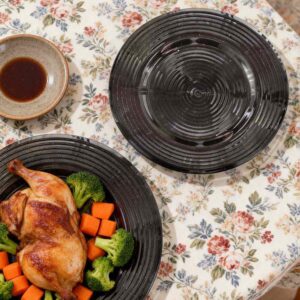 Luxury Iridescent Concentric Ribbed Glass Charger Plate