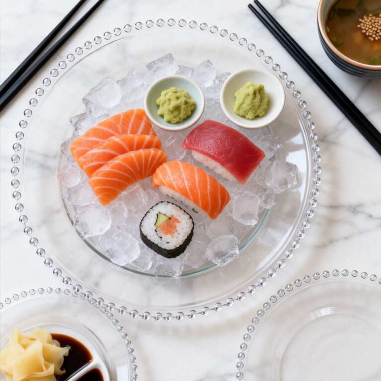 Luxury Gold Beaded Glass Charger Plate