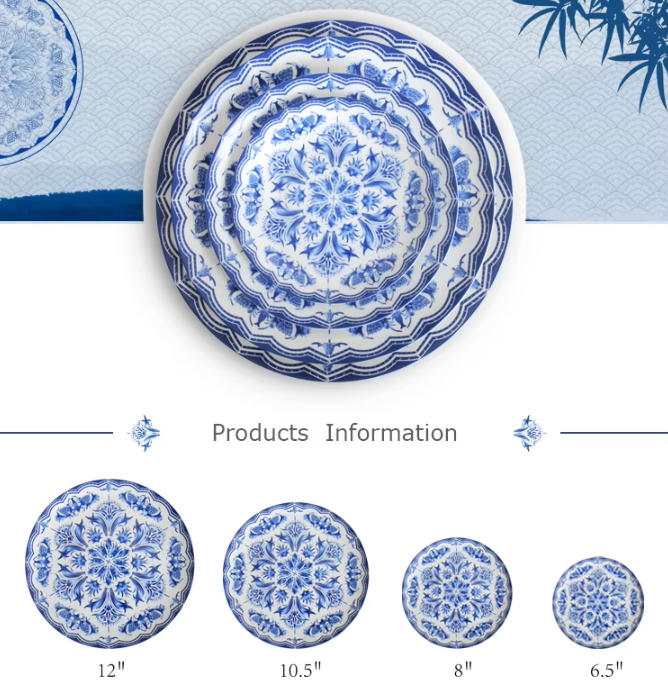 Vintage Blue & White Porcelain Dinnerware Set