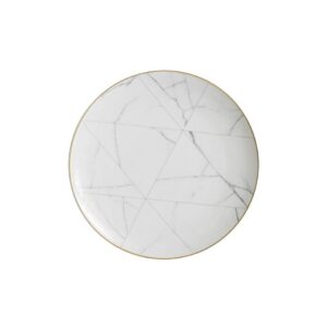 Luxury Marble Patterned Gold Rimmed Bone China Dinnerware Set