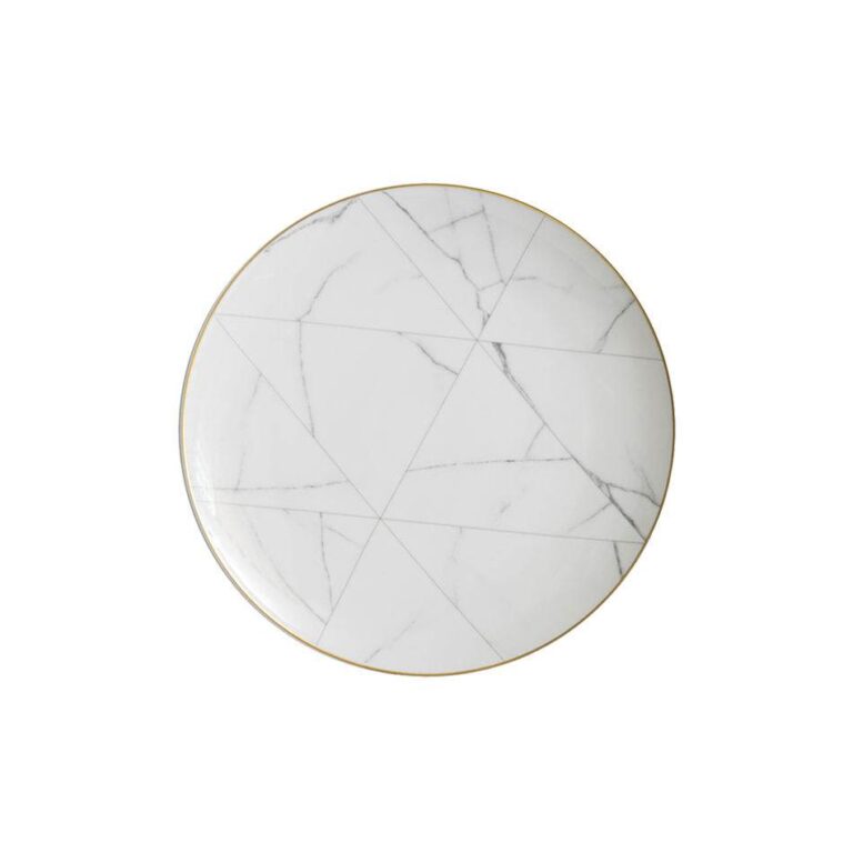 Luxury Marble Patterned Gold Rimmed Bone China Dinnerware Set