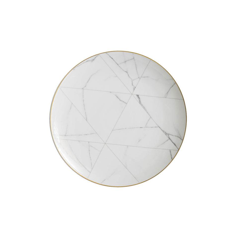 Luxury Marble Patterned Gold Rimmed Bone China Dinnerware Set