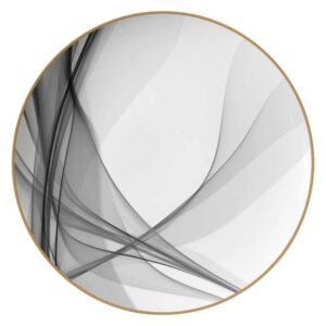 Modern Art Smoke Pattern Gold-Rimmed Bone China Dinnerware Set