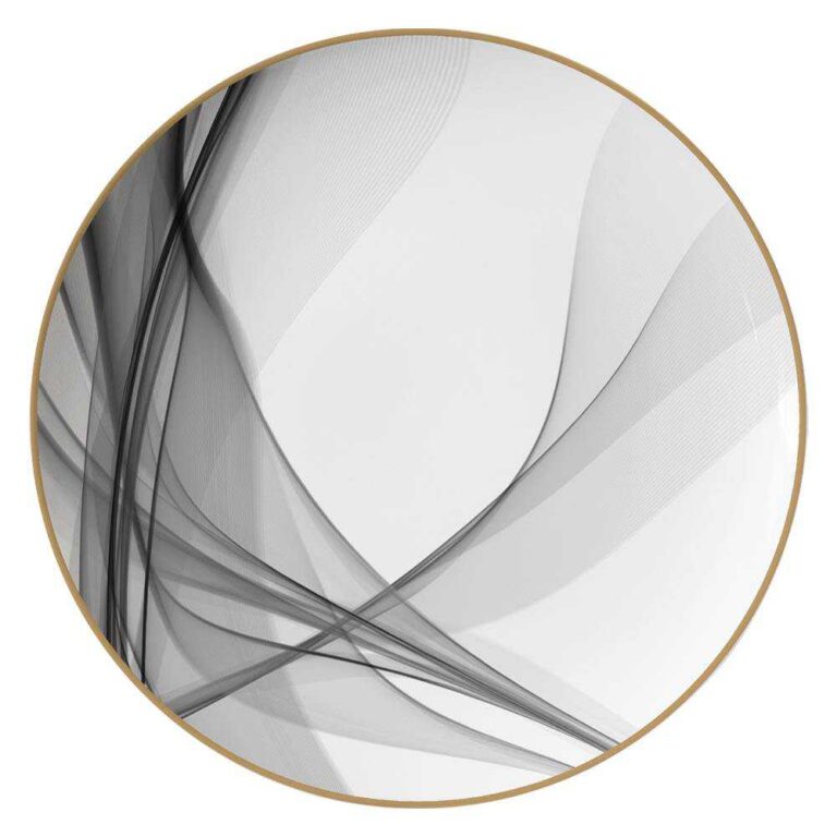 Modern Art Smoke Pattern Gold-Rimmed Bone China Dinnerware Set