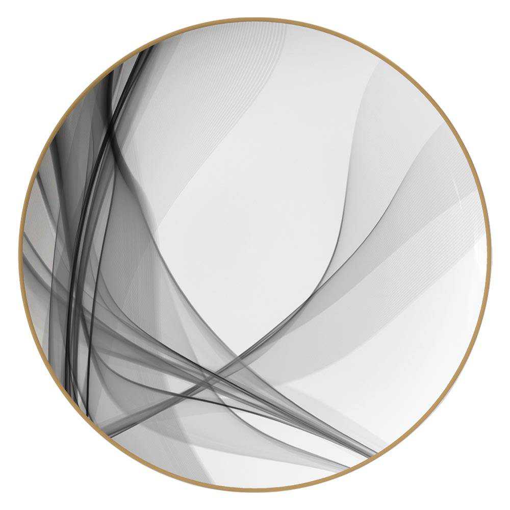 Modern Art Smoke Pattern Gold-Rimmed Bone China Dinnerware Set