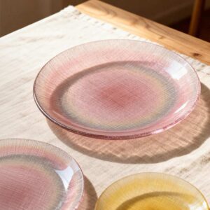 Luxury Haze Blue Cross Woven Texture Glass Charger Plate