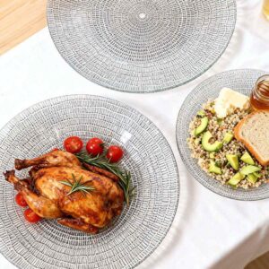 Luxury Gold Plated Mosaic Texture Glass Charger Plate