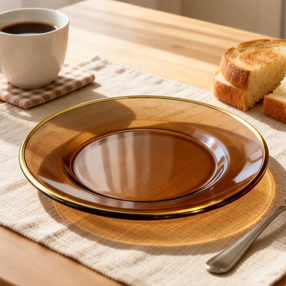 Minimalist Luxury Gold Rimmed Glass Charger Plate