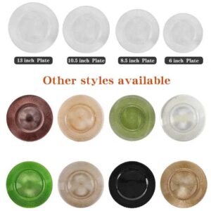 Luxury Gold Rimmed Vertical Ribbed Glass Charger Plate