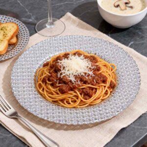 Luxury Full Gold Beaded Glass Charger Plate