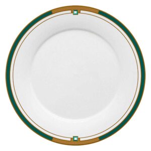 Art Deco Style Green & Gold Geometric Bone China Dinnerware Set
