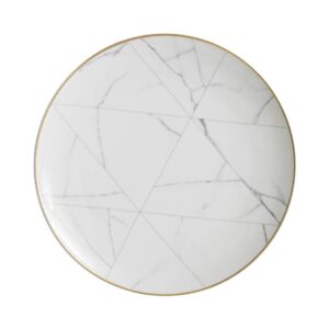 Luxury Marble Patterned Gold Rimmed Bone China Dinnerware Set