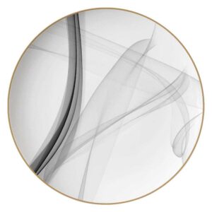 Modern Art Smoke Pattern Gold-Rimmed Bone China Dinnerware Set