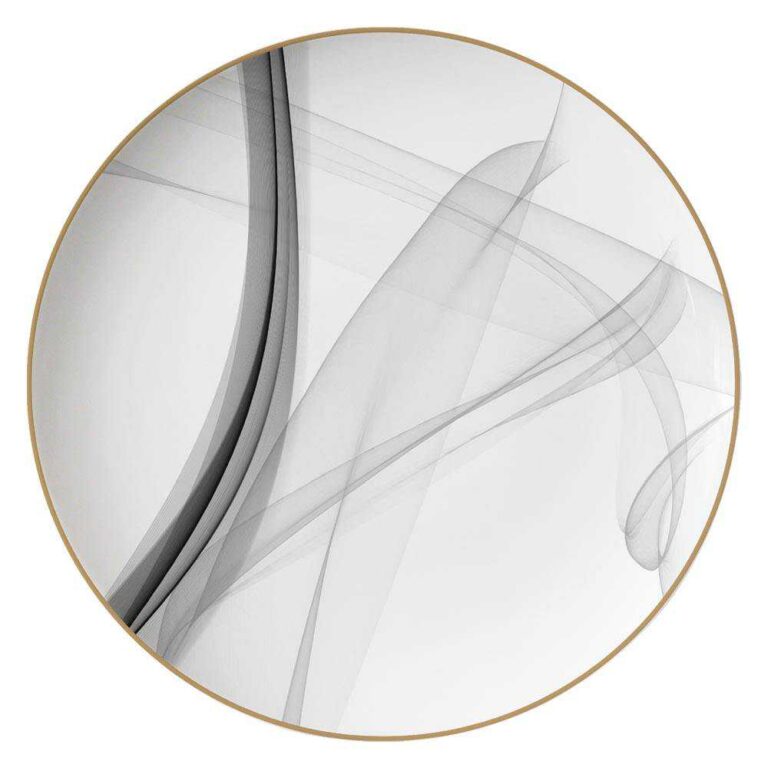 Modern Art Smoke Pattern Gold-Rimmed Bone China Dinnerware Set