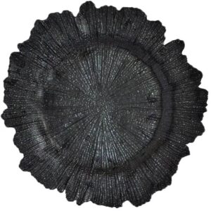 Luxury Tree-Textured Flower Shaped Glass Charger Plate