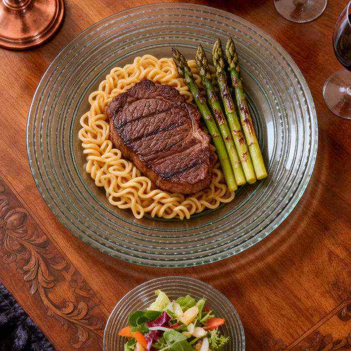 Luxury Iridescent Concentric Ribbed Glass Charger Plate