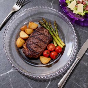 Luxury Gold Beaded Glass Charger Plate