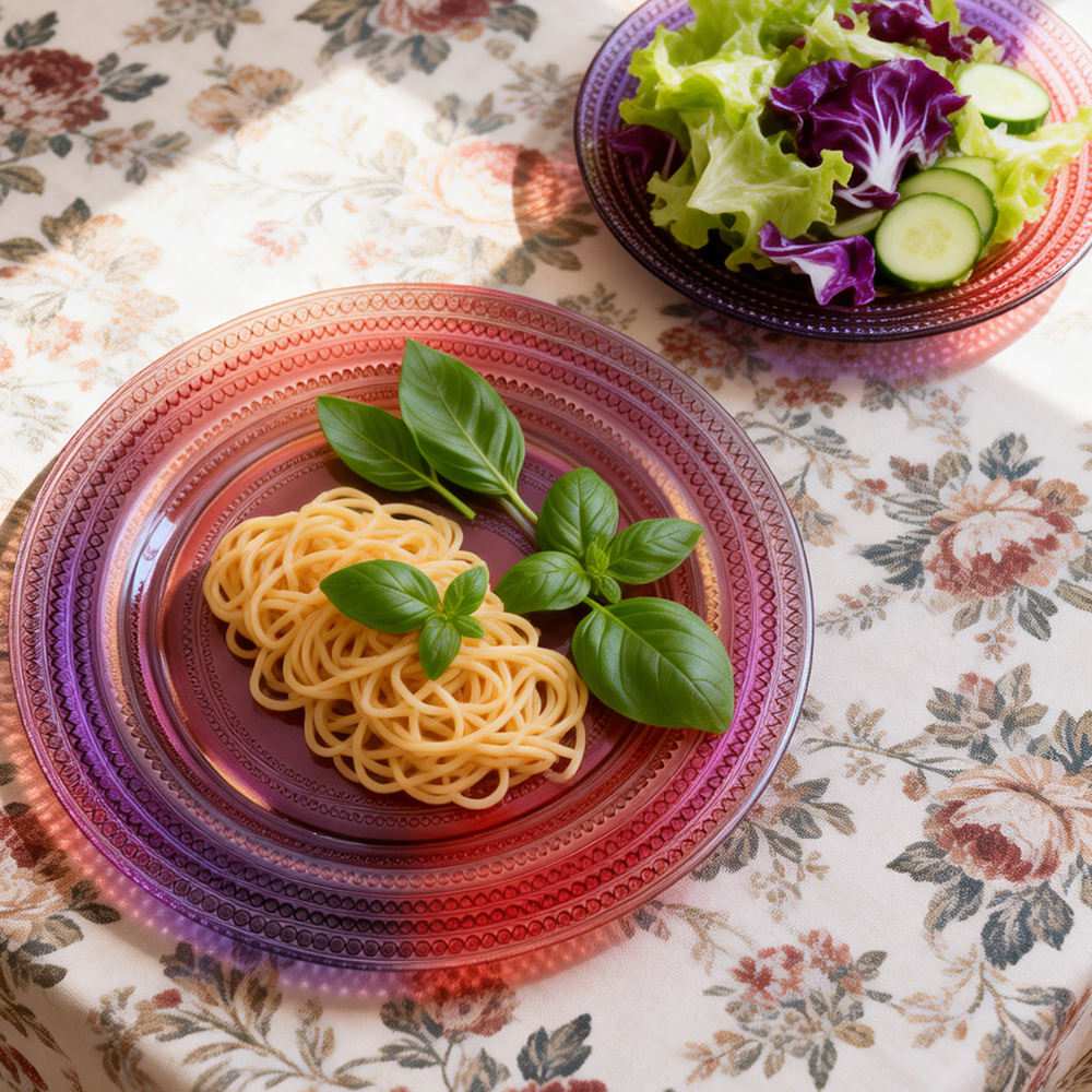 Luxury Concentric Beaded Pattern Clear Glass Charger Plate