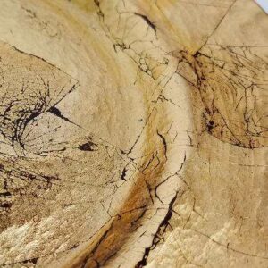 Vintage Gold Crackle Art Glass Charger Plate