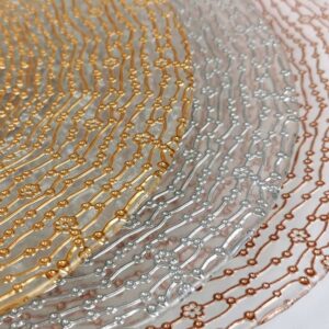 Luxury Gold-Plated Water Ripple Glass Charger Plate