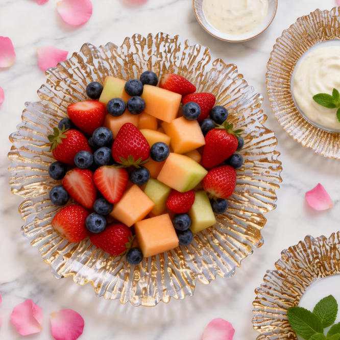 Luxury Gold Plated Coral Texture Glass Charger Plate