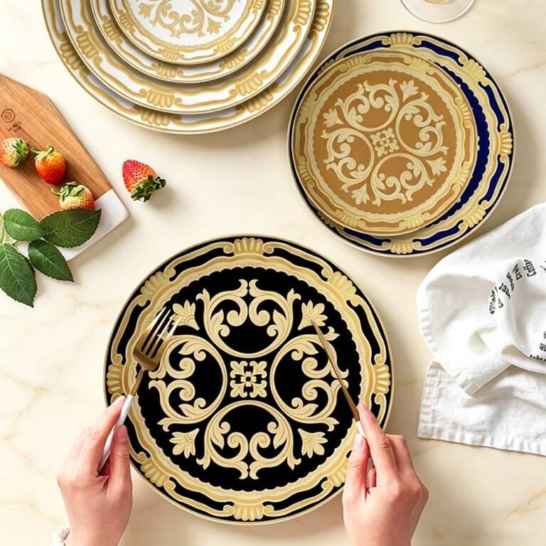 Vintage Royal Dark Green Gold Rimmed Bone China Dinnerware Set