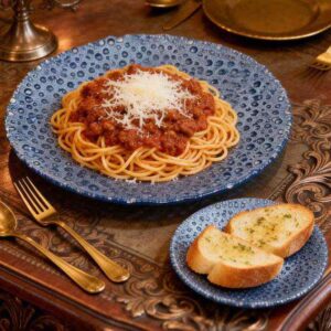 Dreamy Water Blue Hammered Glass Charger Plate