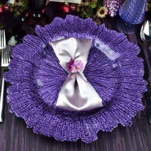 Luxury Tree-Textured Flower Shaped Glass Charger Plate