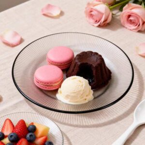 Luxury Pink Gold Rimmed Sunburst Glass Charger Plate