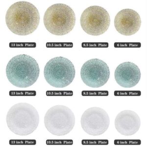 Luxury Gold-Plated Water Ripple Glass Charger Plate