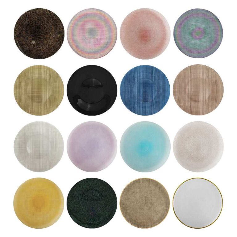 Luxury Haze Blue Cross Woven Texture Glass Charger Plate