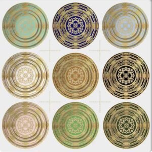 Vintage Royal Dark Green Gold Rimmed Bone China Dinnerware Set