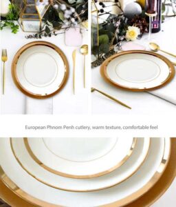 Classic Double Gold Rimmed Bone China Dinnerware Set