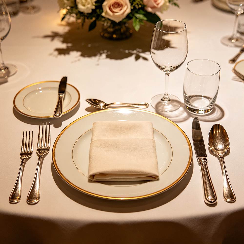 Banquet Dinnerware Setup