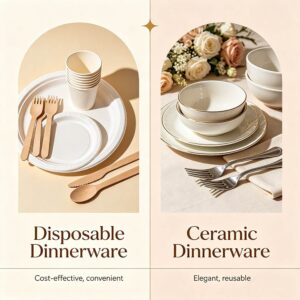 disposable vs ceramic dinnerware for wedding