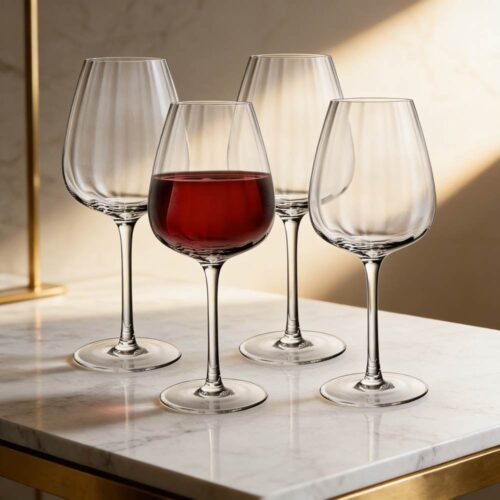 Minimalist Transparent Crystal Wine Glass Set