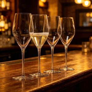 Minimalist Transparent Lead-Free Crystal Sparkling Wine Glasses Set