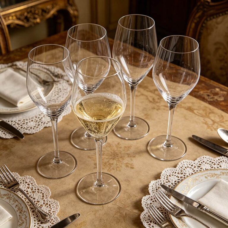 Minimalist Transparent Lead-Free Crystal Sparkling Wine Glasses Set