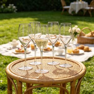Minimalist Transparent Lead-Free Crystal Sparkling Wine Glasses Set