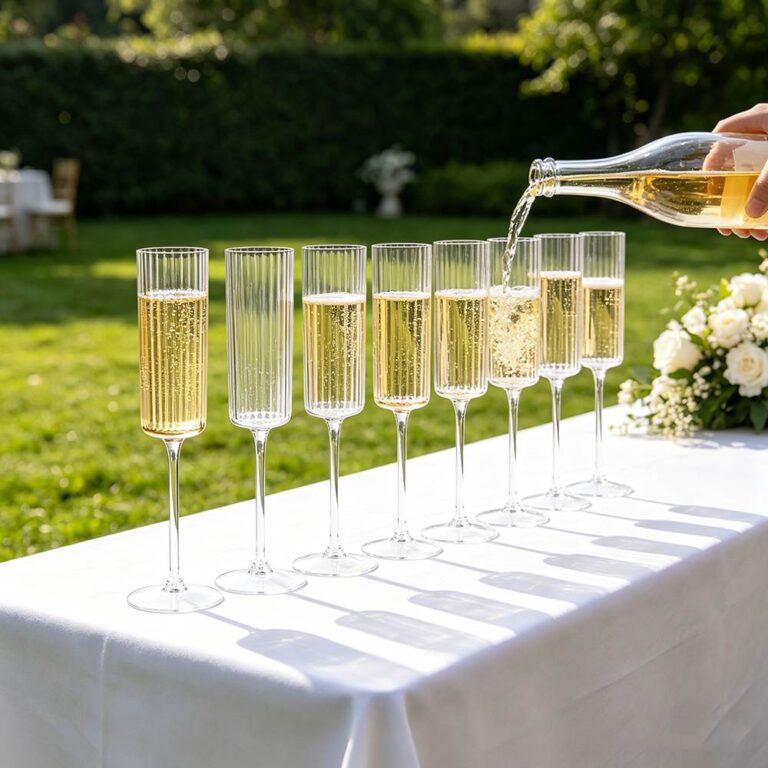 Luxury Vertical Ridged Lead-Free Crystal Champagne Flutes Set