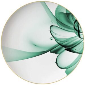 Luxury Green Mist Fantasy Flower Gold-Rimmed Bone China Dinnerware Set