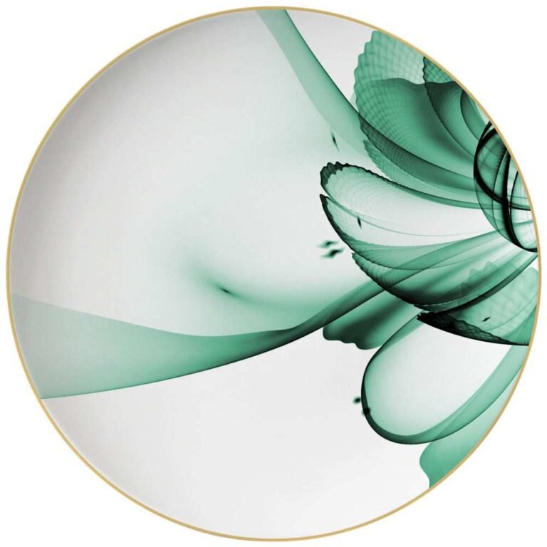 Luxury Green Mist Fantasy Flower Gold-Rimmed Bone China Dinnerware Set
