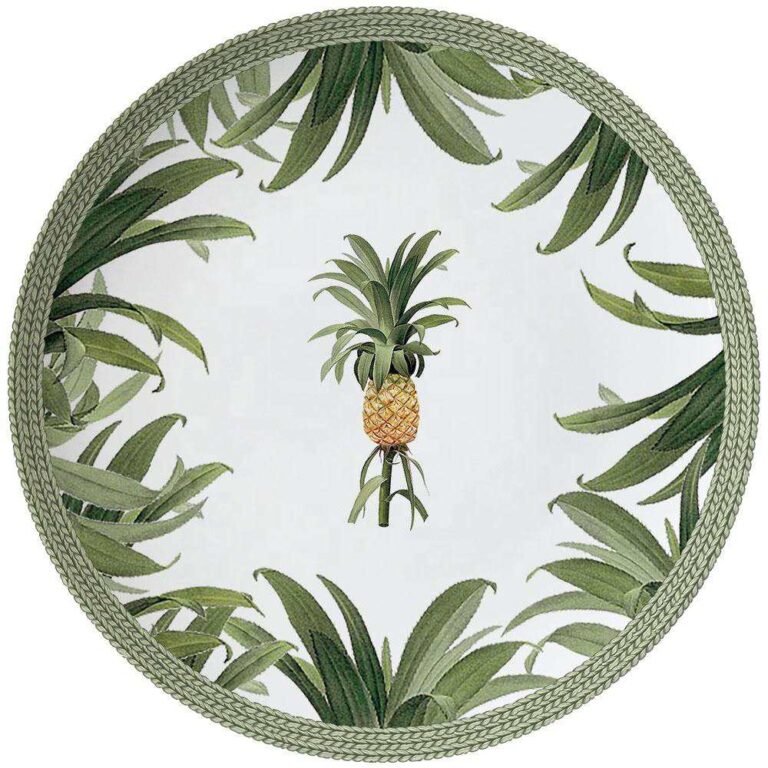 Tropical Rattan-Woven Pineapple Bone China Dinnerware Set