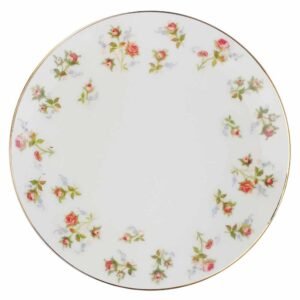 British Country-Style Rose Gold Rimmed Bone China Dinnerware Set