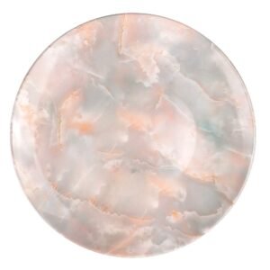 Luxury Pink Gray Agate Patterned Bone China Dinnerware Set