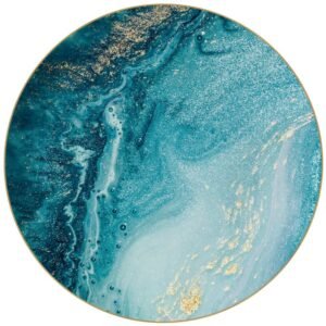 Luxury Ocean Gold Flow Patterned Bone China Dinnerware Set