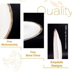 Luxury Gold Wavy Patterned Bone China Dinnerware Set