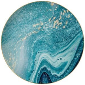 Luxury Ocean Gold Flow Patterned Bone China Dinnerware Set