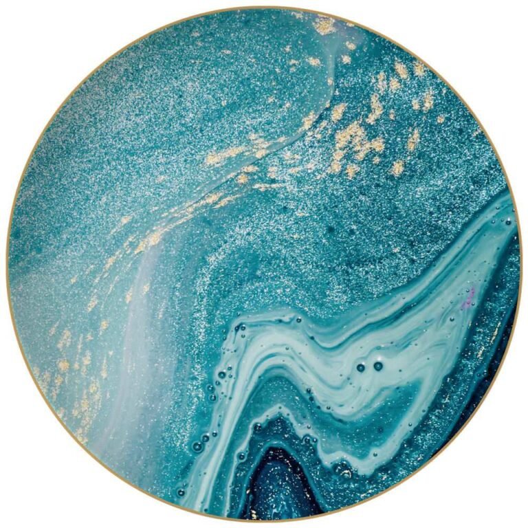 Luxury Ocean Gold Flow Patterned Bone China Dinnerware Set