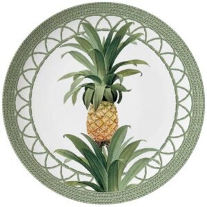 Tropical Rattan-Woven Pineapple Bone China Dinnerware Set